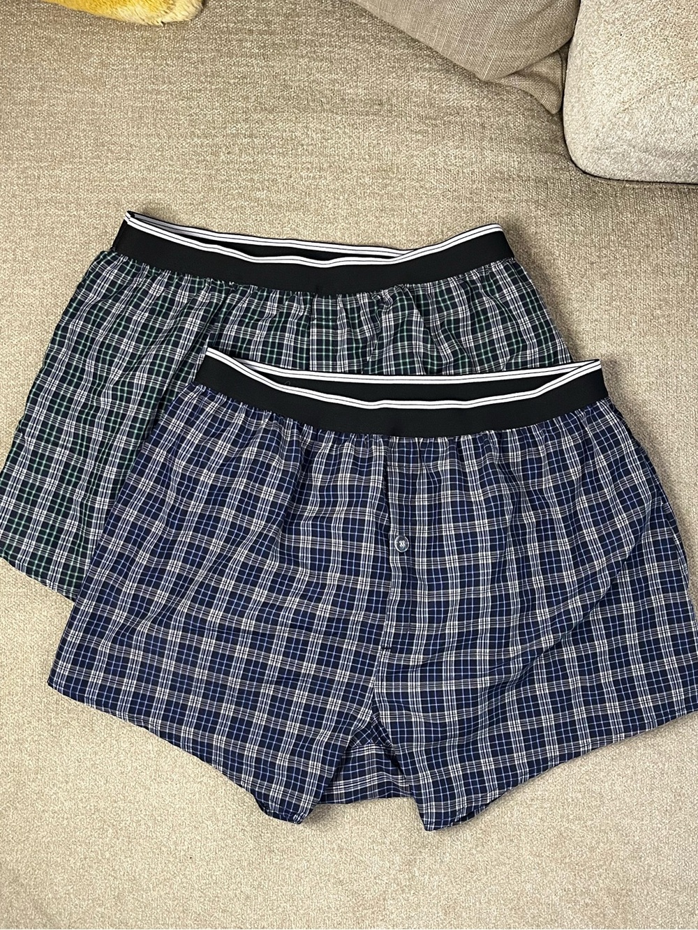 Classic Plaid Men's Boxers - Blue and Green (Pack of 2)